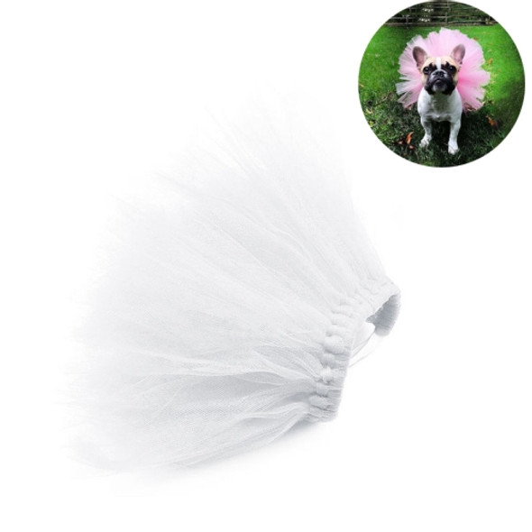 Summer Pet Dress Up Half-length Mesh Skirt, Size:S(White)