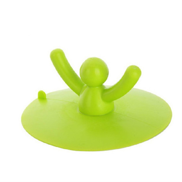 10 PCS Cartoon Cute Little People Shape Pool Water Stopper Silicone Floor Drain Cover Kitchen Anti-odor Sewer Cover(Green)