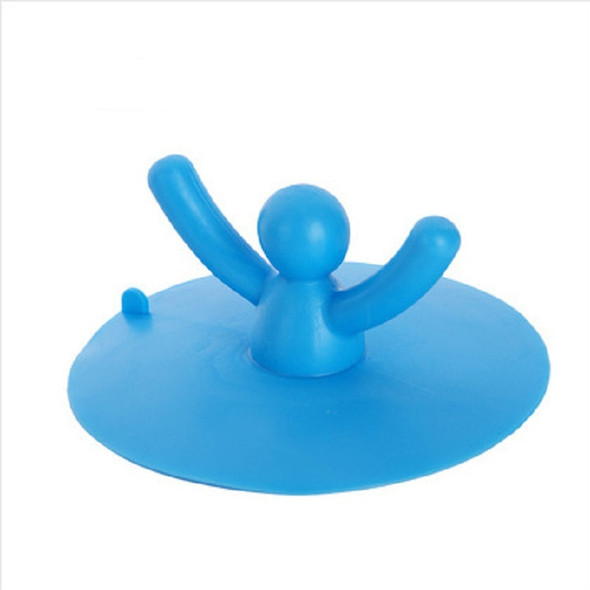 10 PCS Cartoon Cute Little People Shape Pool Water Stopper Silicone Floor Drain Cover Kitchen Anti-odor Sewer Cover(Blue)