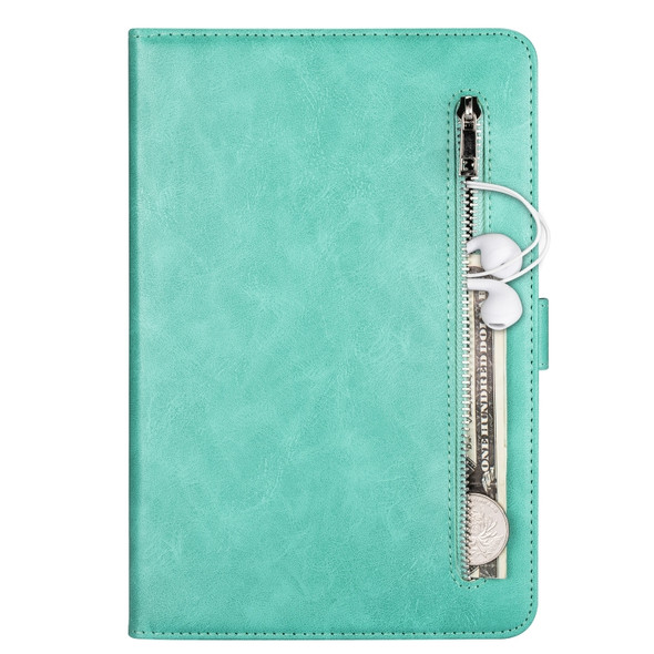 For Samsung Galaxy Tab A8.0 (2015) T35 Fashion Calf Texture Zipper Horizontal Flip Leather Case with Stand & Card Slots & Wallet & Wake-up / Sleep Function(Green)