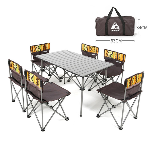 7 in 1 Hewolf HW-J1898 Outdoor Portable Folding Table Chair Set