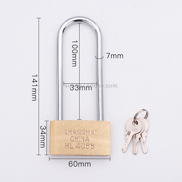 Copper Padlock Small Lock, Style: Long Lock Beam, 60mm Not Open