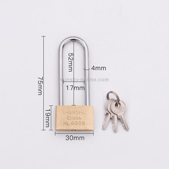 Copper Padlock Small Lock, Style: Long Lock Beam, 30mm Not Open