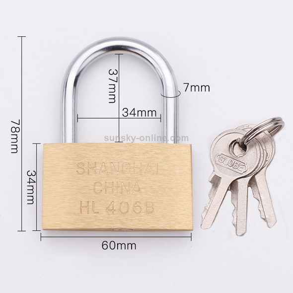Copper Padlock Small Lock, Style: Short Lock Beam, 60mm Not Open