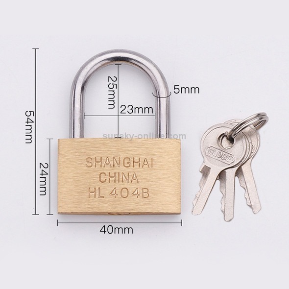 Copper Padlock Small Lock, Style: Short Lock Beam, 40mm Open