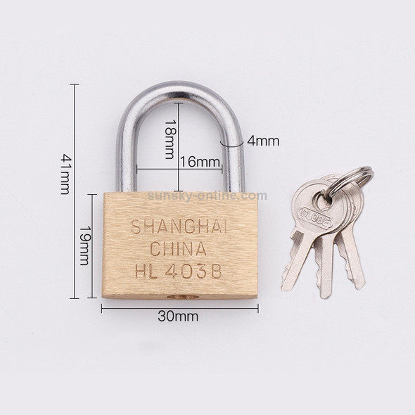 Copper Padlock Small Lock, Style: Short Lock Beam, 30mm Open