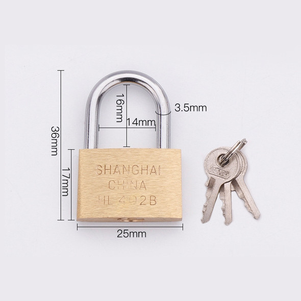 Copper Padlock Small Lock, Style: Short Lock Beam, 25mm Not Open
