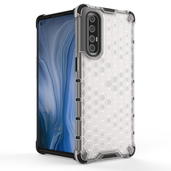 For OPPO Reno 3 Pro Shockproof Honeycomb PC + TPU Case(Red)