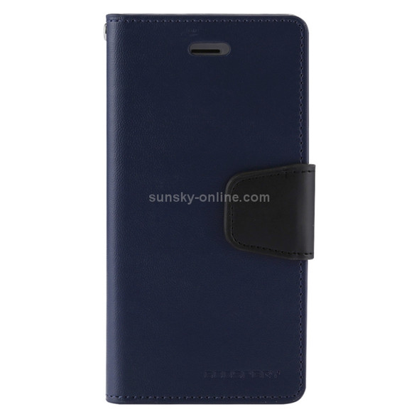 GOOSPERY SONATA DIARY for iPhone 8 & 7 Business Style Magnetic Clasp Horizontal Flip Leather Case with Holder & Card Slots & Wallet(Navy Blue)