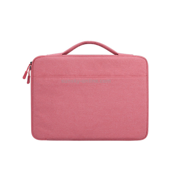 Oxford Cloth Waterproof Laptop Handbag for 14.1 inch Laptops, with Trunk Trolley Strap(Pink)