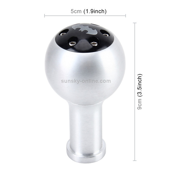 Universal Vehicle Car Bat Pattern Shifter Cover Manual Automatic Aluminum Gear Shift Knob(Silver), Size: 5*9cm