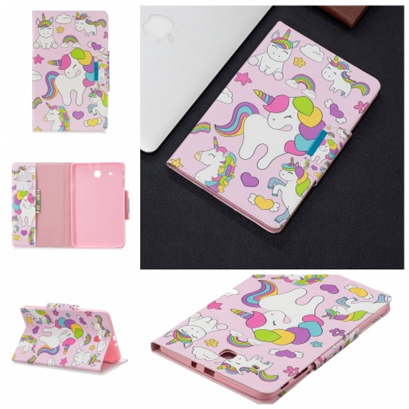 For Samsung Galaxy Tab E 9.6 / T560 Painted Pattern Horizontal Flip Leather Case with Holder & Card Slots & Wallet(Unicorn Family)