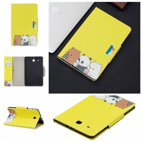 For Samsung Galaxy Tab E 9.6 / T560 Painted Pattern Horizontal Flip Leather Case with Holder & Card Slots & Wallet(Bear family)
