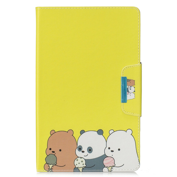 For Samsung Galaxy Tab E 9.6 / T560 Painted Pattern Horizontal Flip Leather Case with Holder & Card Slots & Wallet(Bear family)