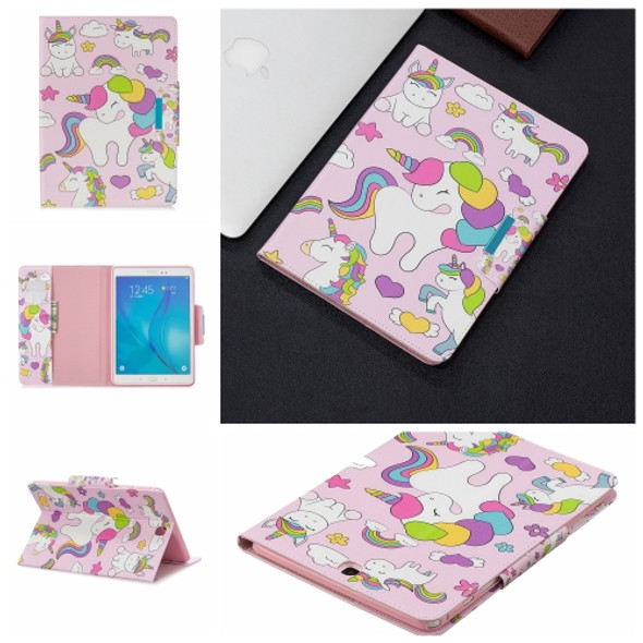 For Samsung Galaxy Tab A 9.7 / T550 Painted Pattern Horizontal Flip Leather Case with Holder & Card Slots & Wallet(Unicorn Family)
