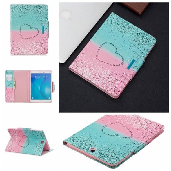 For Samsung Galaxy Tab A 9.7 / T550 Painted Pattern Horizontal Flip Leather Case with Holder & Card Slots & Wallet(Two-color Love Sand)