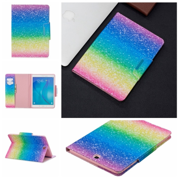 For Samsung Galaxy Tab A 9.7 / T550 Painted Pattern Horizontal Flip Leather Case with Holder & Card Slots & Wallet(Rainbow Sand)