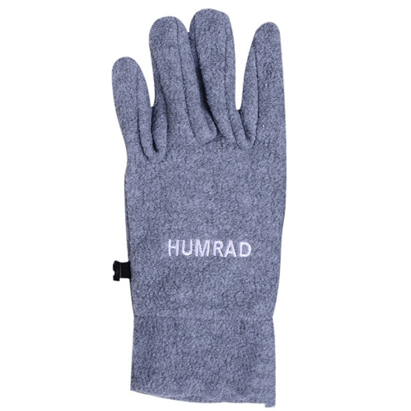 HUMRAD Fall And Winter Outdoor Thermal Cold-proof Touch Screen Polar Fleece Gloves, Size: Free Size(Gray)