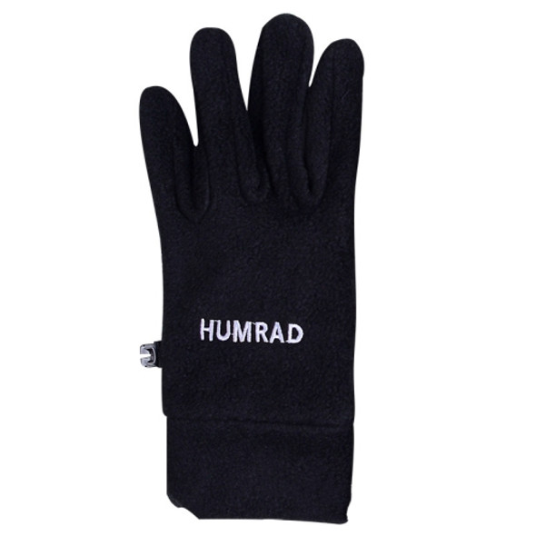 HUMRAD Fall And Winter Outdoor Thermal Cold-proof Touch Screen Polar Fleece Gloves, Size: Free Size(Black)
