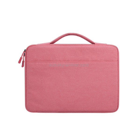 Oxford Cloth Waterproof Laptop Handbag for 15.6 inch Laptops, with Trunk Trolley Strap(Pink)