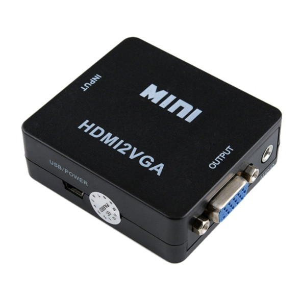 HOWEI HW-2109 Mini HDMI to VGA Video Audio Converter (Black)