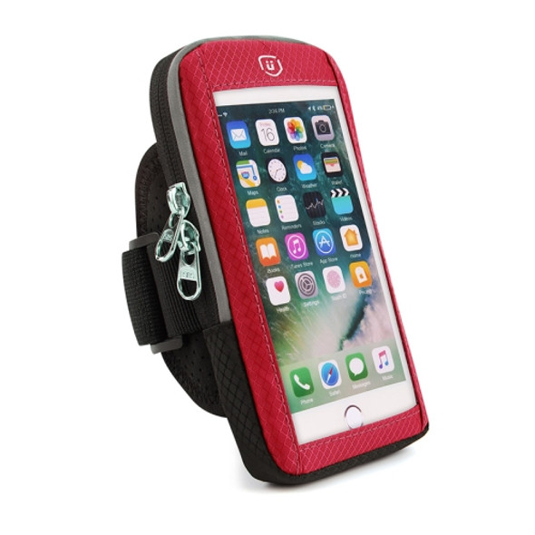 YIPINU YA19 Outdoor Sport Fitness Waterproof Touch Screen Mobile Phone Arm Bag(Red)
