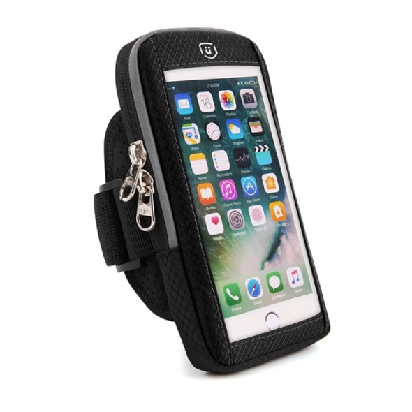 YIPINU YA19 Outdoor Sport Fitness Waterproof Touch Screen Mobile Phone Arm Bag(Black)