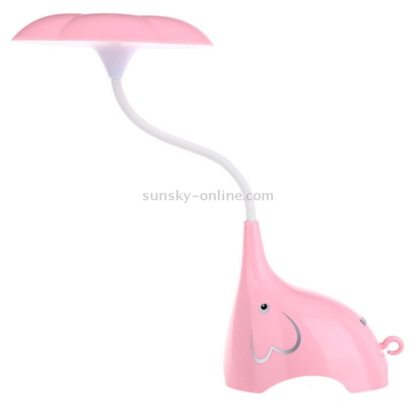 YouOKLight YK2233 0.8W White Light Cute Elephant LED Desk Lamp, 4 LEDs USB Charging Eye-protection Touch Control 3 Dimmable Levels Night Light, DC 5V(Pink)