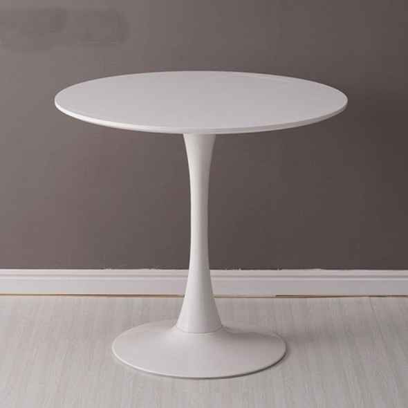 Home Round Table Coffee Shop Table Simple Leisure Wooden Round Table, Color:White(60cm)