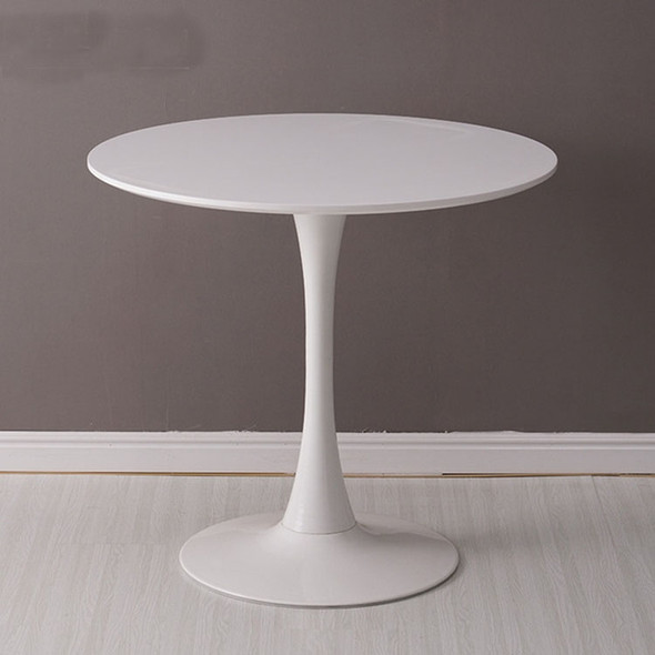 Home Round Table Coffee Shop Table Simple Leisure Wooden Round Table, Color:White(70cm)