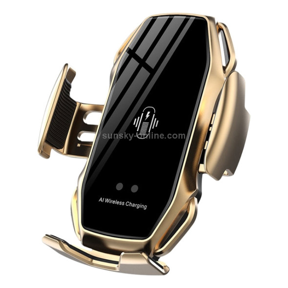 A5 10W Car Infrared Wireless Mobile Auto-sensing Phone Charger Holder, Interface：USB-C / Type-C(Gold)