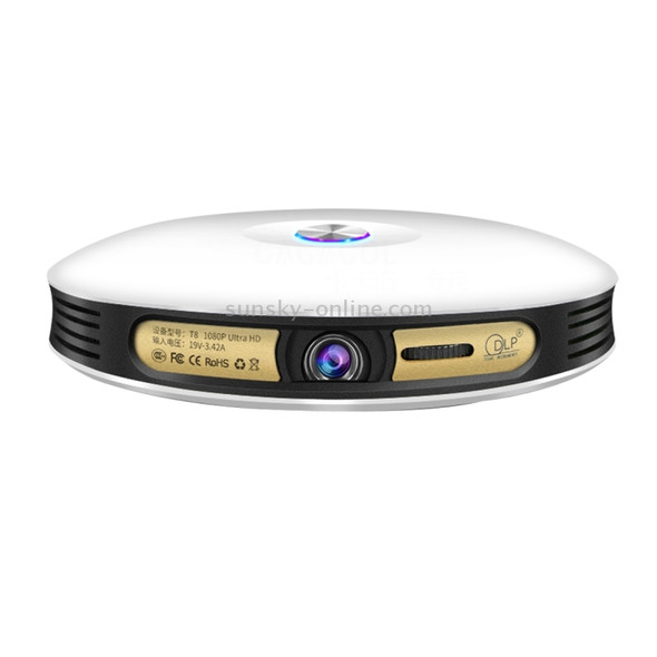 CACACOL ITC-DO8 220LM WiFi Smart 1280*800 DLP DMD LED Portable Projector with Remote Control, Android 6.1, MSD6A628 Quad Core, 2GB RAM, 32GB ROM, WiFi, BT, HDMI, without Tripod Holder