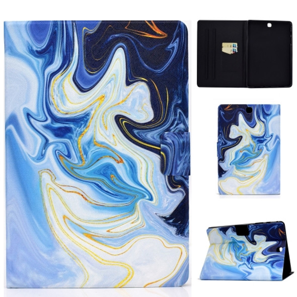 For Samsung Galaxy Tab A 9.7 T550 / T555C Voltage Painted Pattern Tablet PC Protective Leather Case with Bracket & Card Slots & Sleep / Wake-up & Anti-skid Strip(Blue Marble)