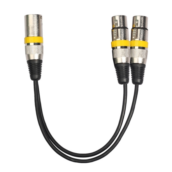 2055MFF-03 2 In1 XLR Male to Double Female Microphone Audio Cable, Length: 0.3m(Yellow)