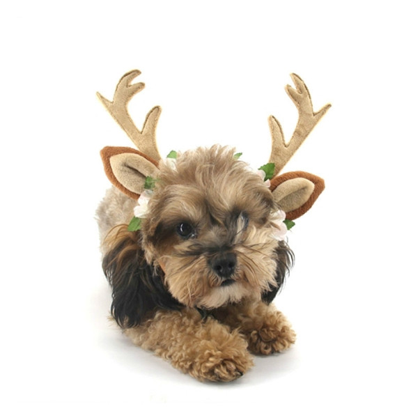 Christmas Pet Accessories Dog Hairpin Cat Ornament Christmas Antler Headband, Size: S