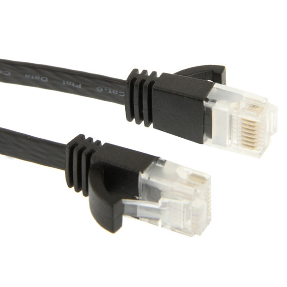 CAT6 Ultra-thin Flat Ethernet Network LAN Cable, Length: 5m(Black)