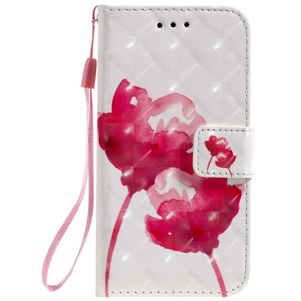 For iPhone 11 Pro 3D Painted Pattern Horizontal Flip Leather Case, with Wallet & Holder & Card Slots & Lanyard(Red Rose)