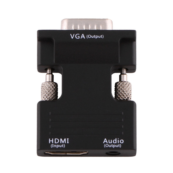 HDMI Female to VGA Male Converter with Audio Output Adapter for Projector, Monitor, TV Sets(Black)