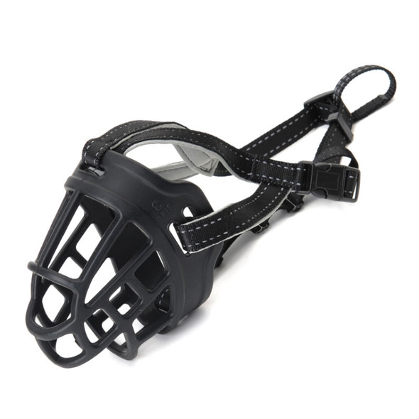 Mesh Breathable Silicone Anti-bite and Anti-call Pet Muzzle, Specification: Number 3(Black)