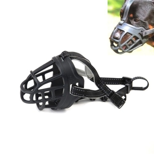 Mesh Breathable Silicone Anti-bite and Anti-call Pet Muzzle, Specification: Number 3(Black)