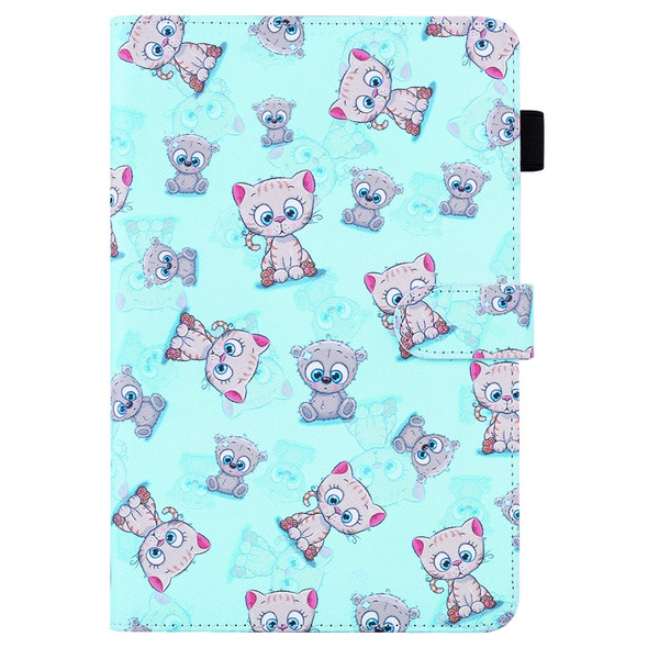 For Samsung Galaxy Tab A10.5 T590 / T595 Colored Drawing Stitching Horizontal Flip Leather Case with Holder & Card Slots(Cartoon Bear)