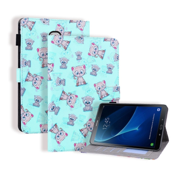 For Samsung Galaxy Tab A10.5 T590 / T595 Colored Drawing Stitching Horizontal Flip Leather Case with Holder & Card Slots(Cartoon Bear)