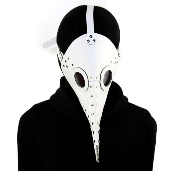 HG083 Halloween Solid Color Beak Shape Mask(White)