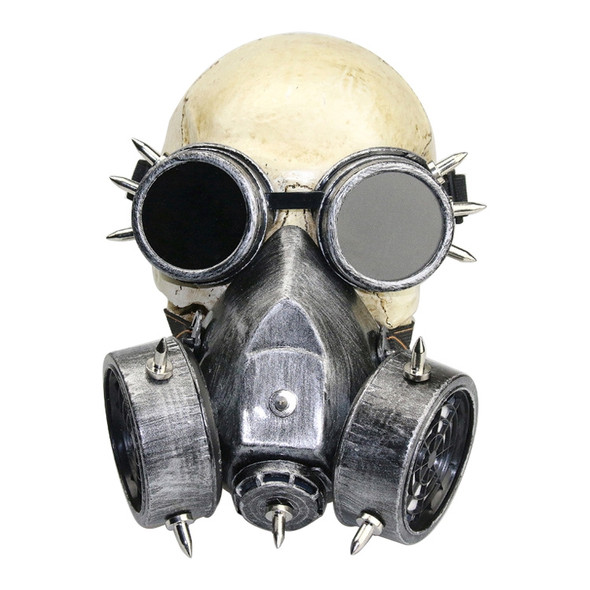 GM002 Halloween Dress Up Props Punk Style Gas Mask + Goggles Set(Silver)