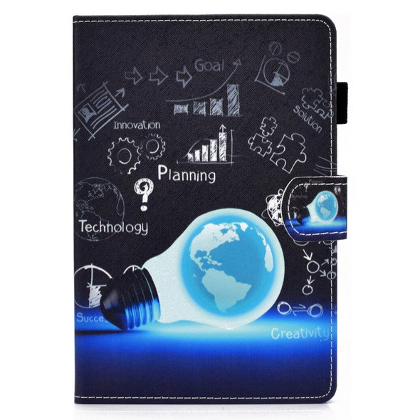 For Samsung Galaxy Tab A 8.0 / T350 Colored Drawing Stitching Horizontal Flip Leather Case with Holder & Card Slots & Sleep / Wake-up Function(Lamp Bulb)