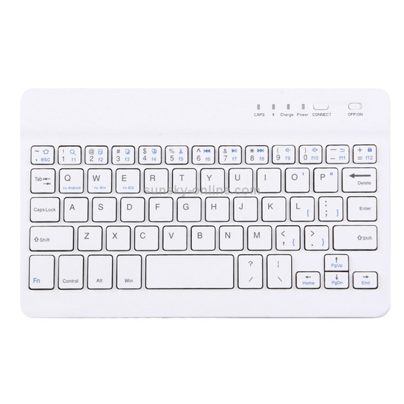 Portable Bluetooth Wireless Keyboard, Compatible with 9 inch Tablets with Bluetooth Functions (White)