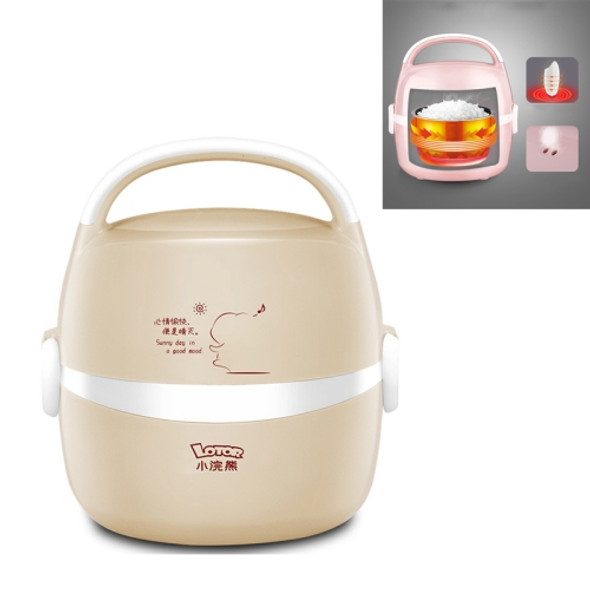 LOTOR Multifunctional Electric Automatic Heating Lunch Box CN Plug, Colour: Khaki