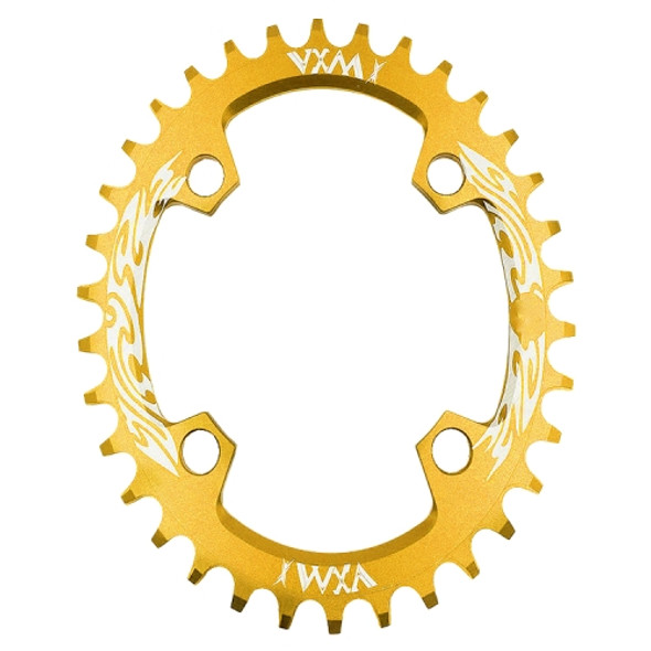 VXM 96BCD Aluminum Alloy Oval Round Chainring Chainwheel Road Bicycle ChainRing Elliptic Plate 32T(Yellow)