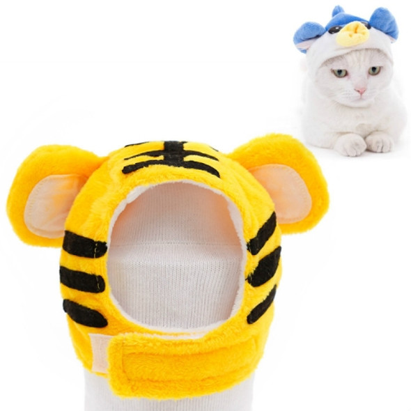 4 PCS Soft Cat Headgear Cat Dog Cross Dress Pet Hat, Size: XS(Tiger)