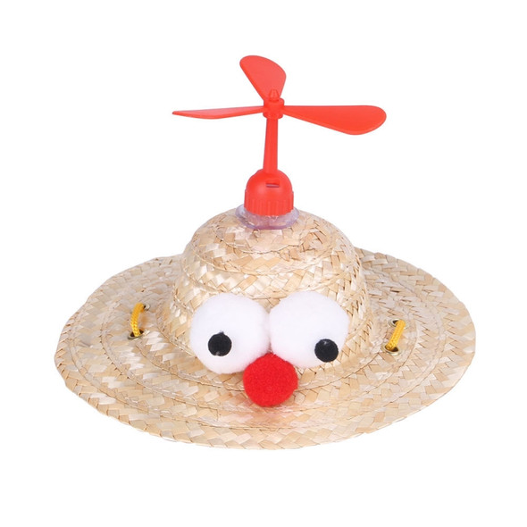 2 PCS Pet Bamboo Dragonfly Straw Hat Headdress Cat Dog Decoration, Size: L(Eye)